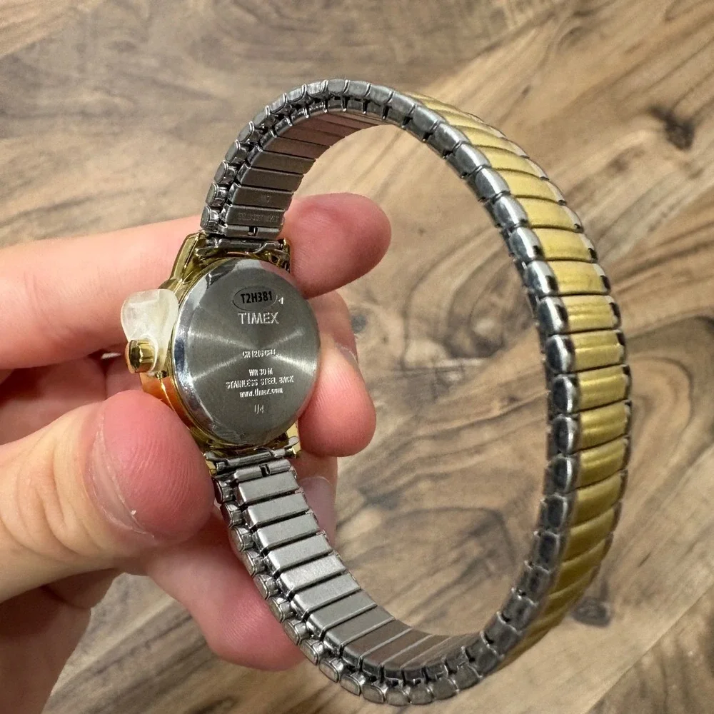 Vintage Y2K Timex Watch Indiglo Two Tone Women OS Gold Silver T2H381 Classic